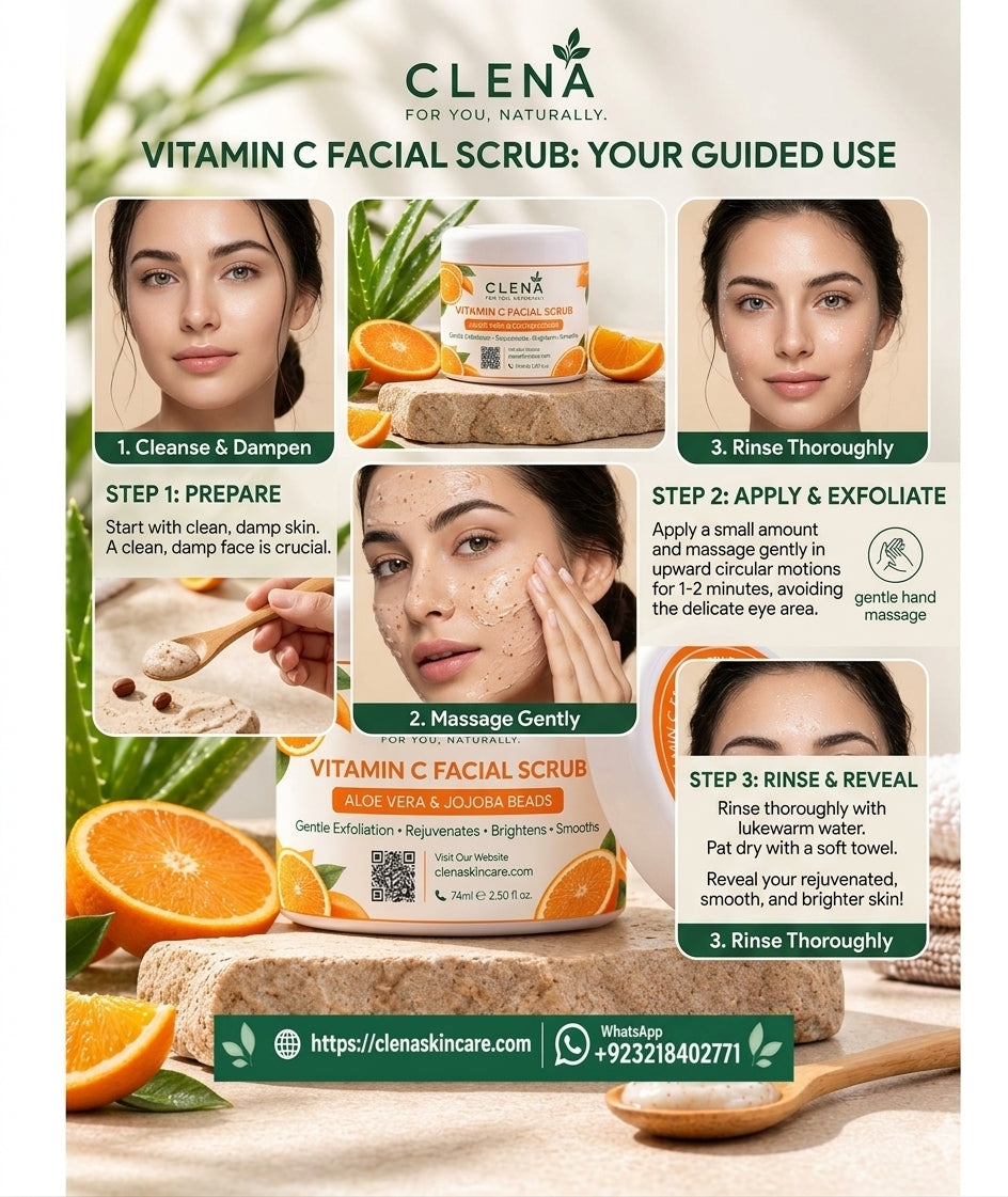 CLENÁ Whitening Facial Scrub with Vitamin C
