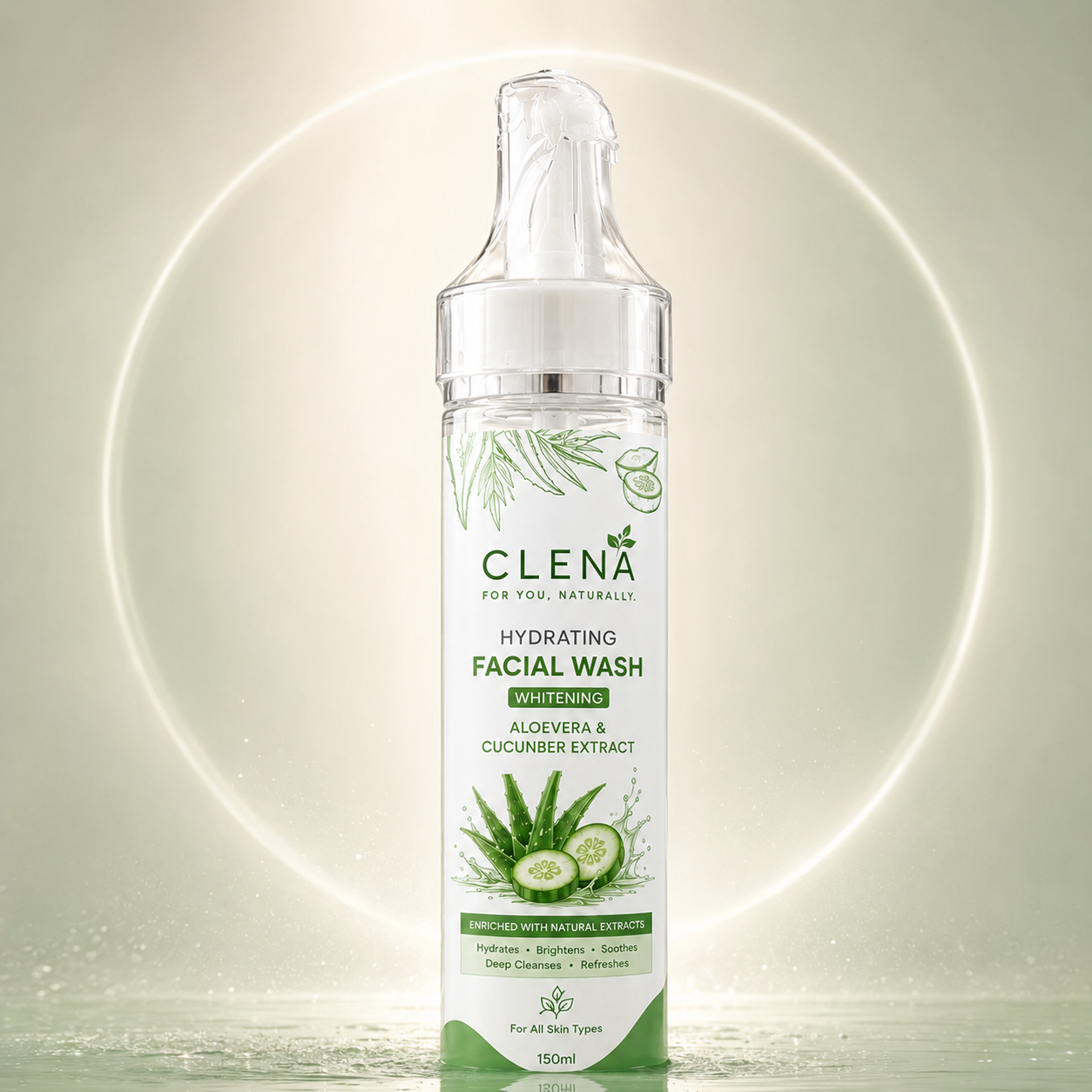 CLENÁ Hydrating & Whitening Facial Wash with Aloe Vera
