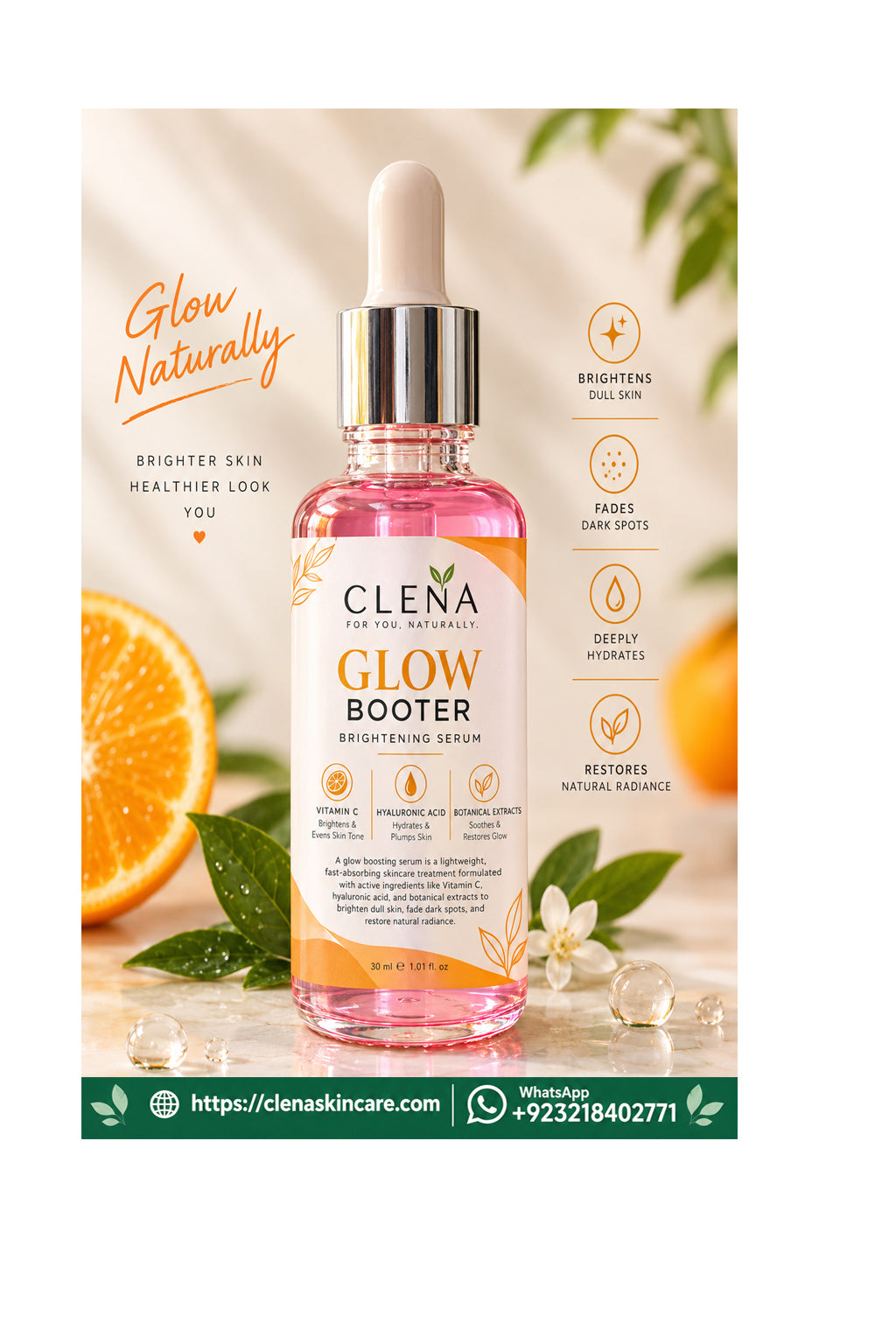 CLENA GLOW BOOSTER BRIGHTENING SERUM