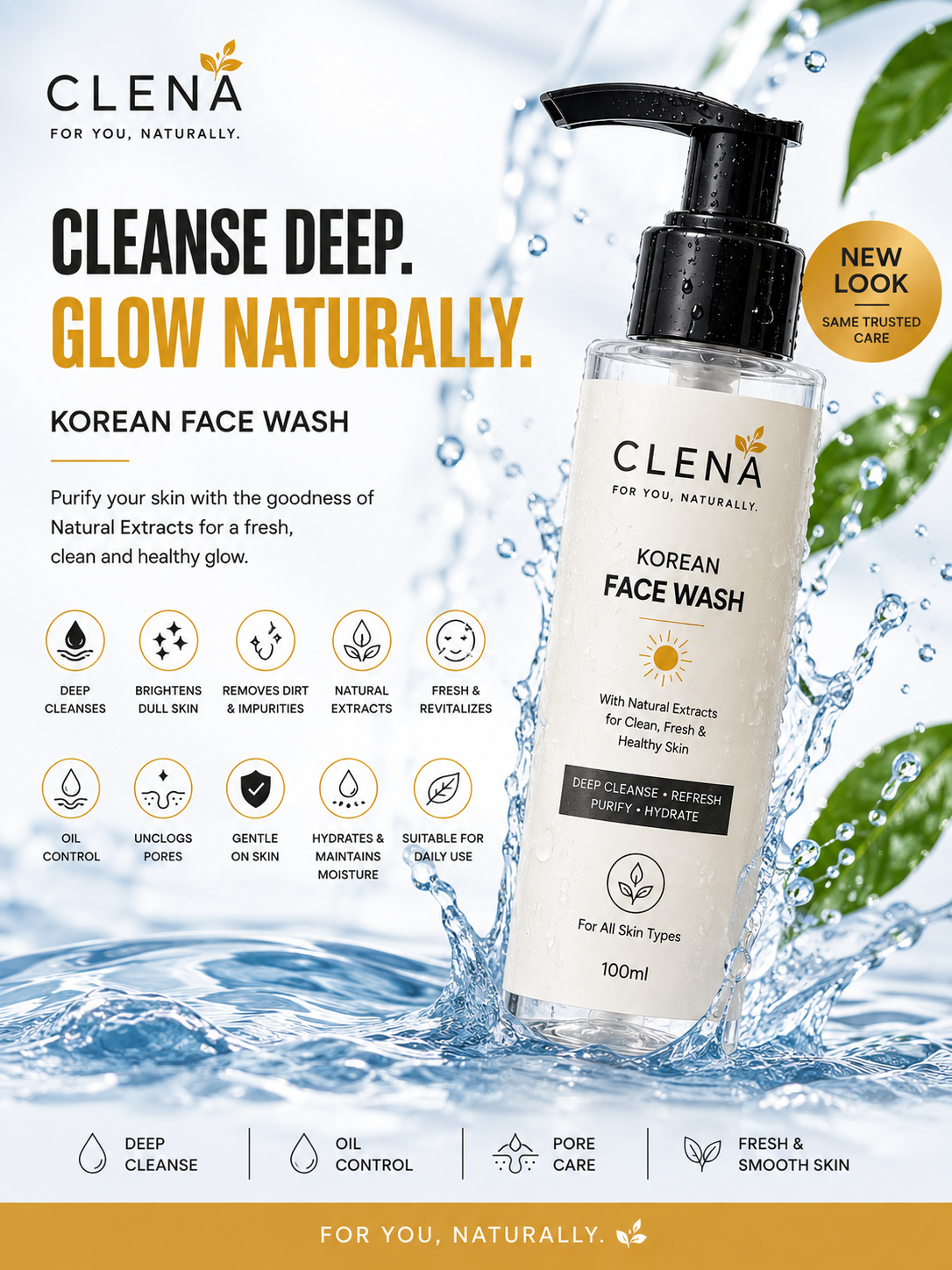 CLENÁ Deep Cleansing Korean Face-Wash Gel
